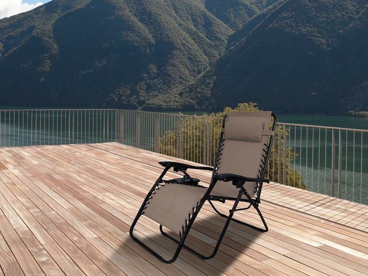 Fauteuil de Jardin Relax zéro gravité Sintra - Taupe