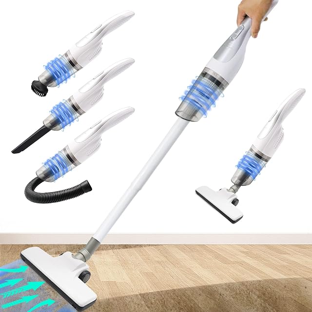 Cordless Vacuum Cleaner, 2-in-1 Handheld Hoover with Built-in Rechargeable Battery, Hand held Stick Vaccum with HEPA Filtration, Lightweight 1kg