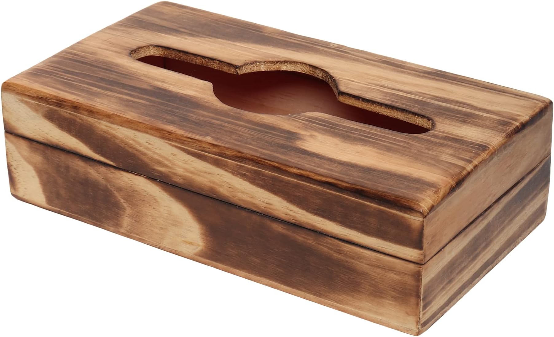 ZYNTIXWooden Tissue Box Holder Cover with Velvet Interior 9x5 inch | Tissue Holder for Dinning Table | Tissue Box Holder | Tissue Paper Holder for Facial Napkins | Tissue Box for Car (Pinewood)