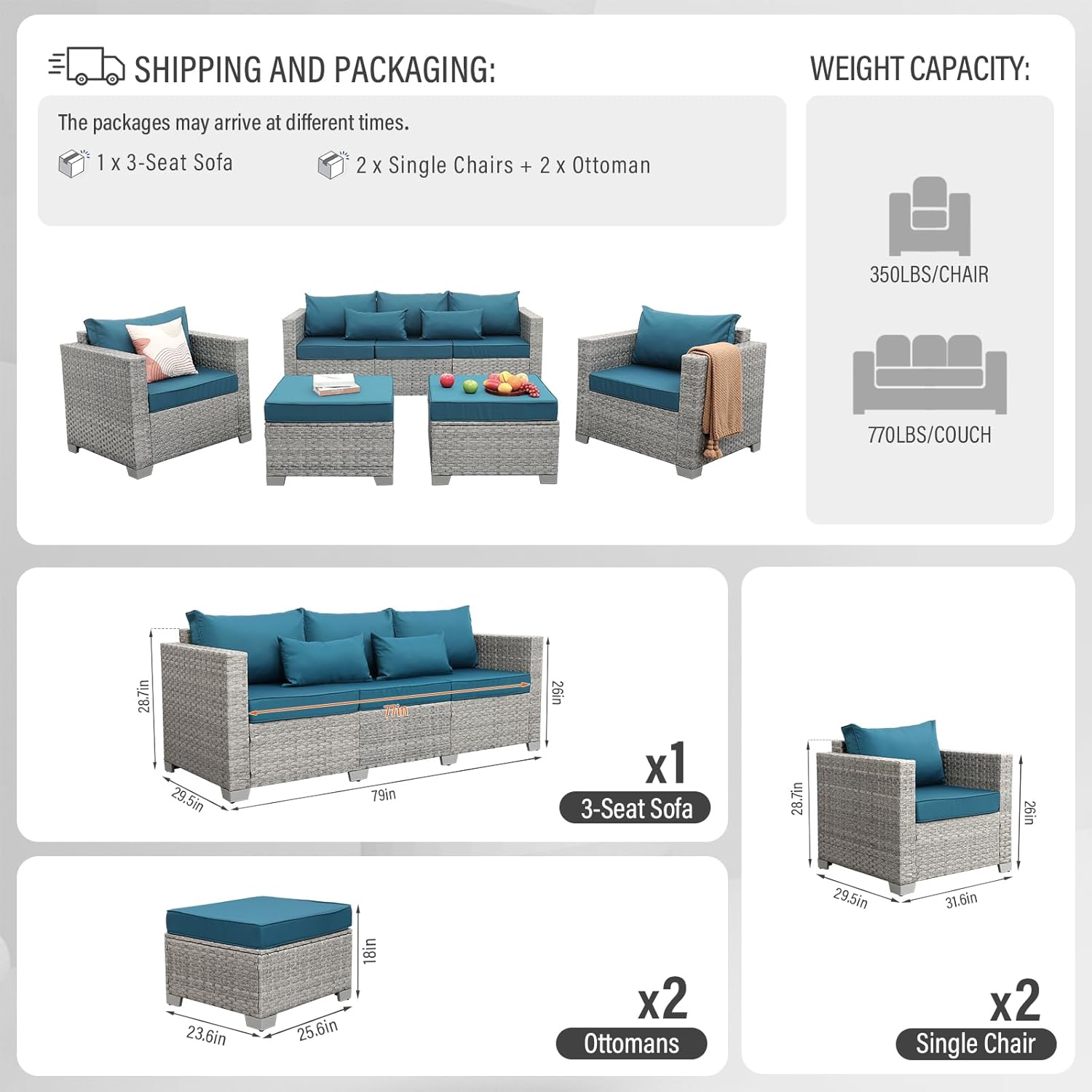Transform Your Outdoor Space with the WAROOM 5-Piece Wicker Patio Set!