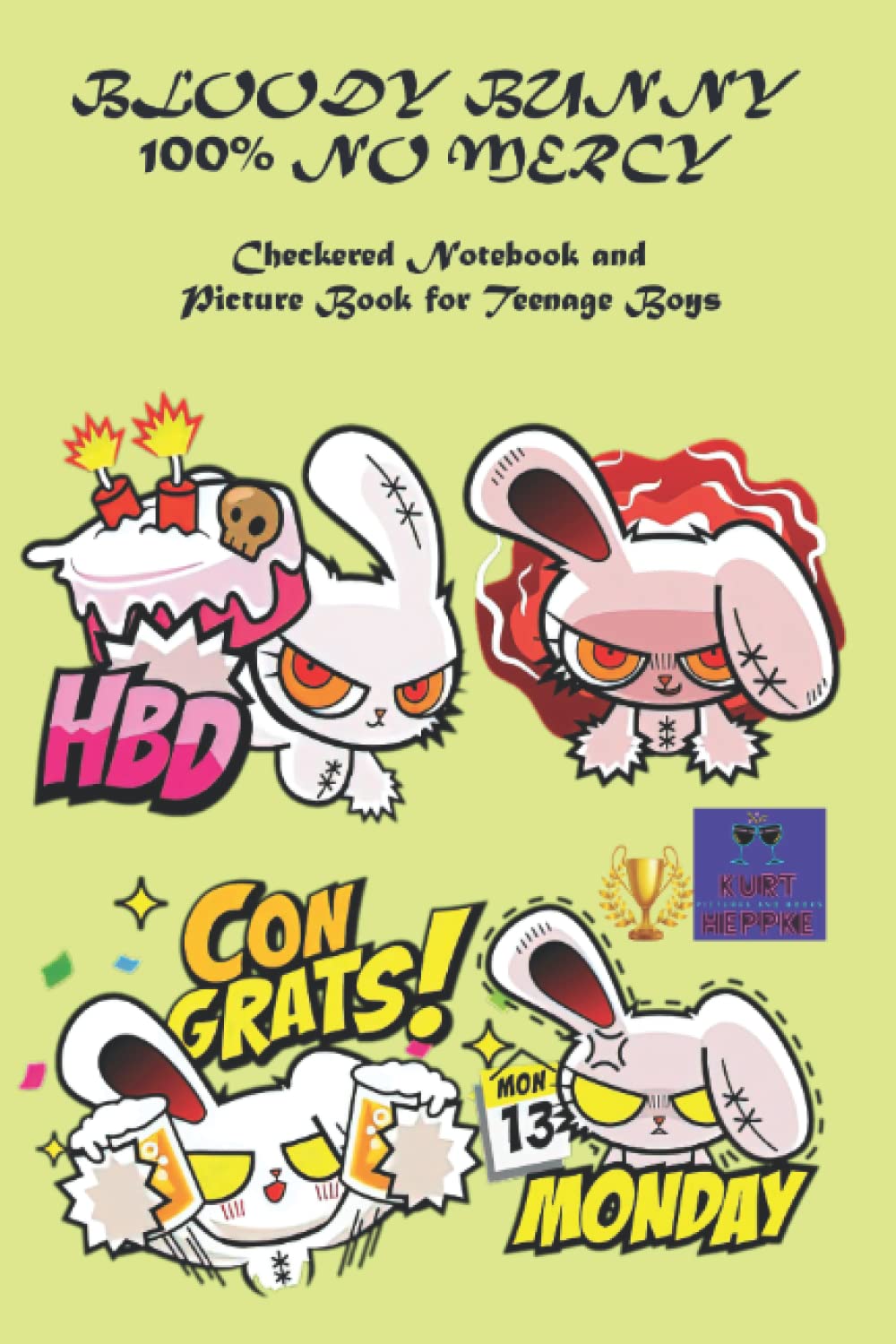 Amazon | BLOODY BUNNY 100% NO MERCY: Checkered Notebook and