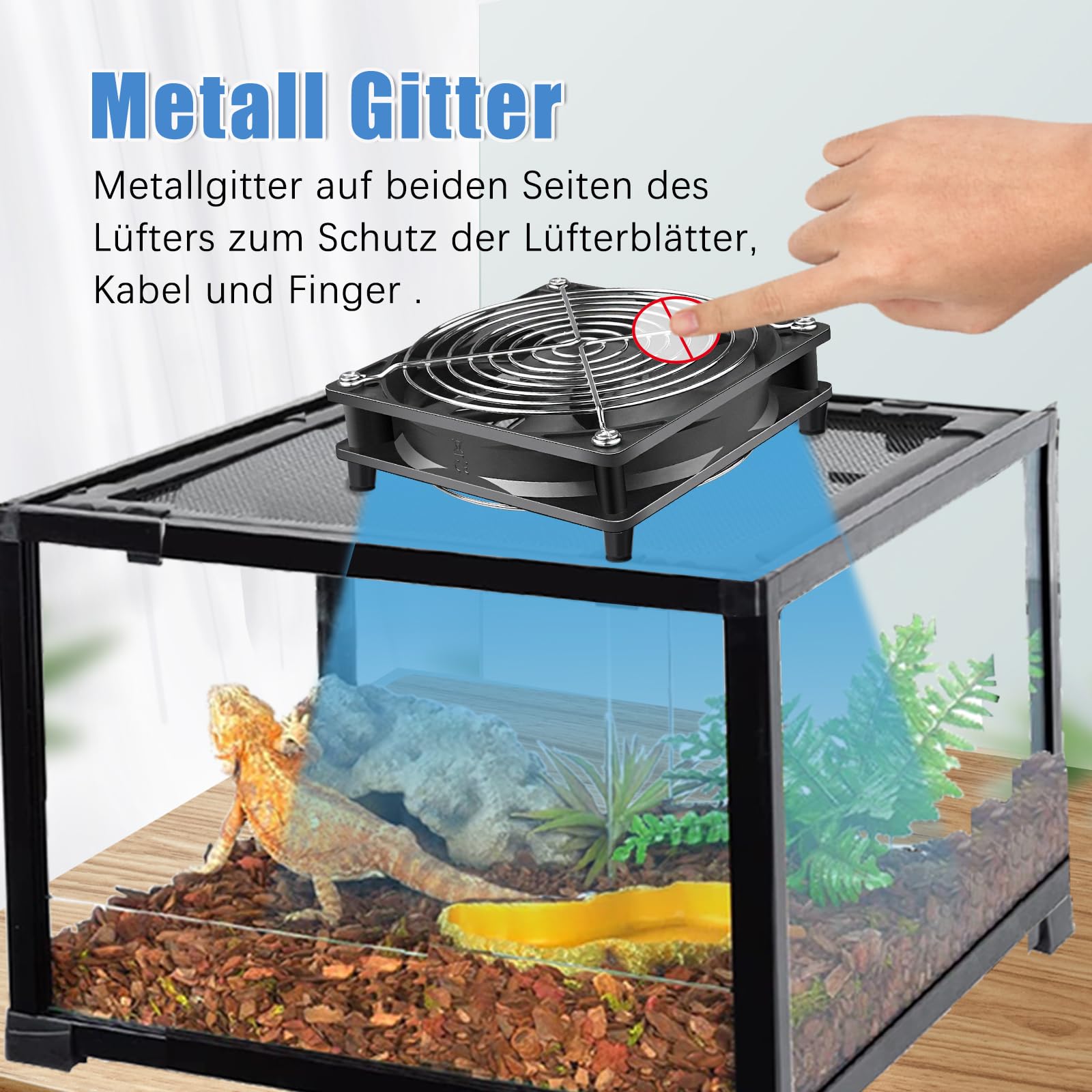 GDSTIME 120mm Lüfter 230V 120 x 120 PC Computer Lüfter 220V 120mm Gehäuselüfter mit DC 4V - 12V Einstellbare Geschwindigkeiten Kontrolle für Laptop TV Box Router Schrank Wechselrichter