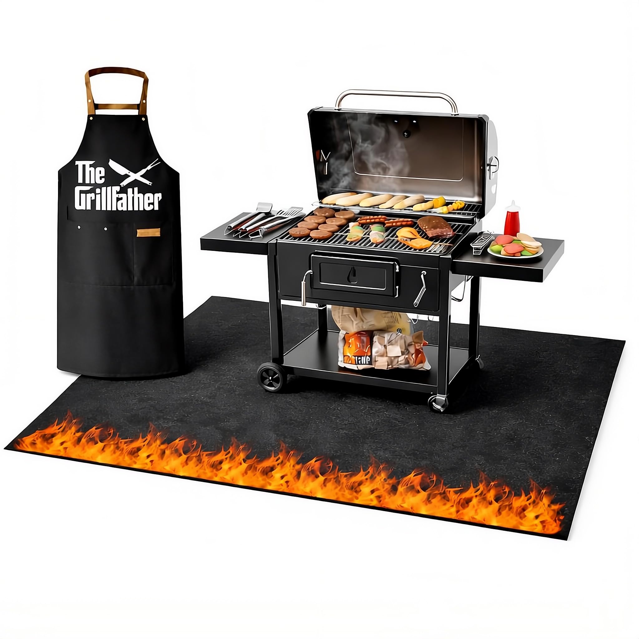 Barbecue vloermat 36 inch HITTE BESTENDIG Ideale mat voor onder de barbecue