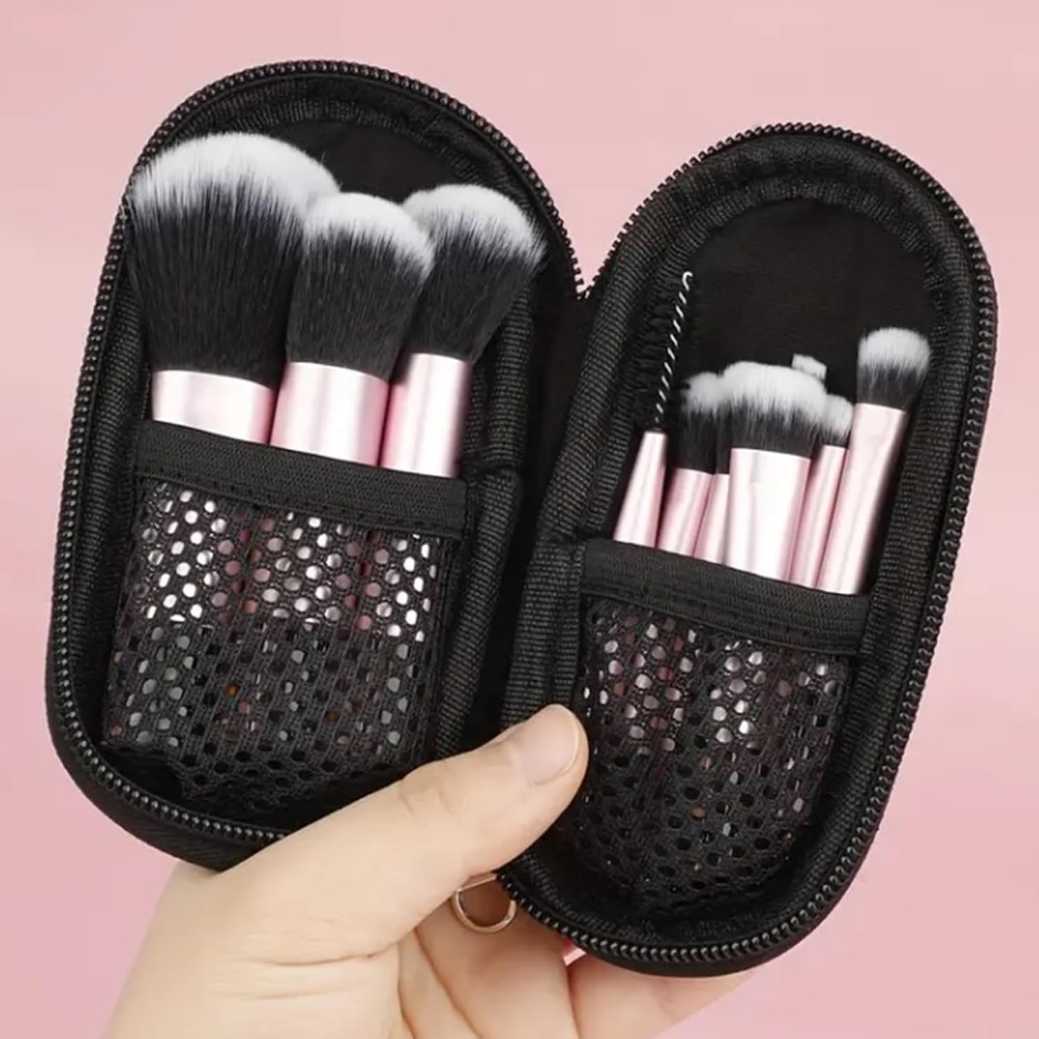 16pc Beginner Mineral Makeup STARTER KIT with 10 BRUSH SET (5gm)Sample Size Foundation, Primer, Blush, Bronzer, Setting Powder for Learning, Occasional Use & First Time Users, Travel Size Kit (Cocoa) - Image 3