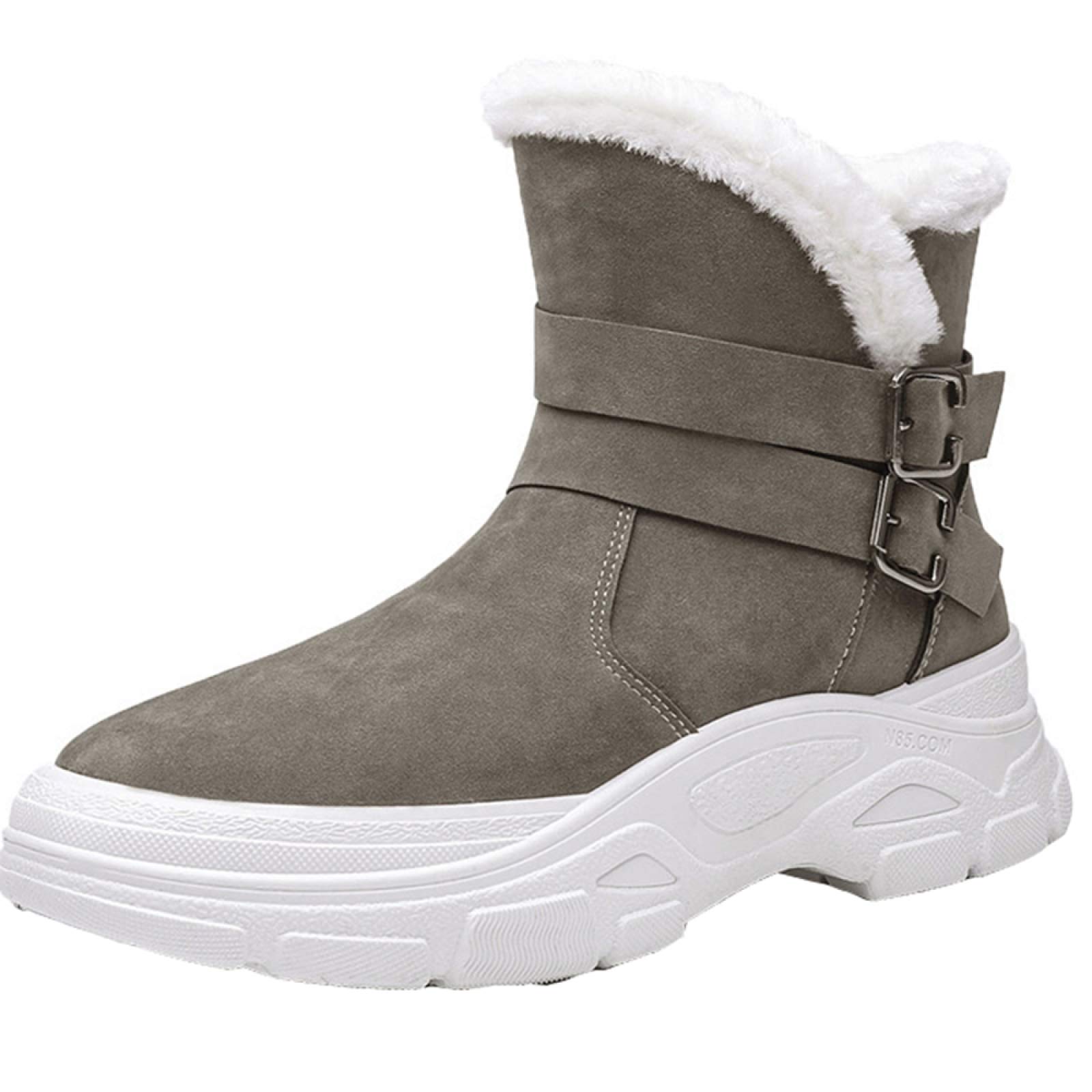 Winter Snowboots Voor Heren, Plus Fluwelen Dikke Warme Schoenen, Antislip Slijtvaste Waterdichte Hoge Katoenen Laarzen,42EU-D