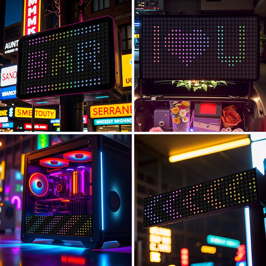 SEZO LED Matrix WS2812B RGB 5050SMD  Digital Flexible Individually Addressable Screen for Arduino LED Programmed Screen Image Full Color Lighting DC5V: 8X8 64 Pixels