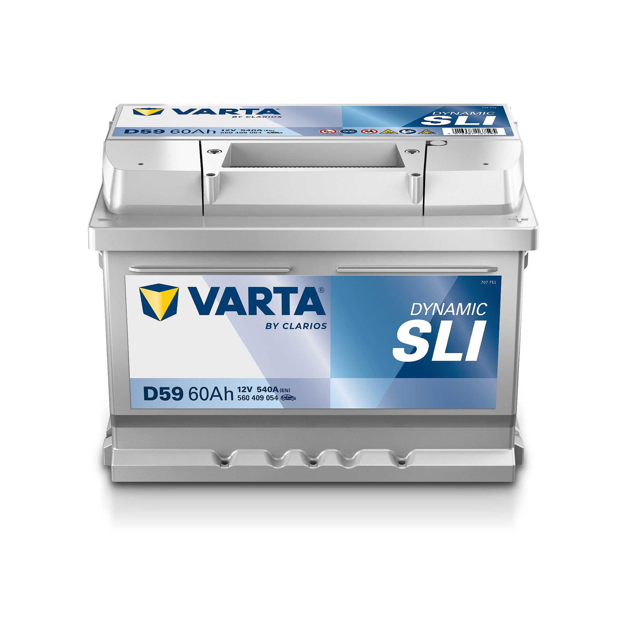 VARTA Automotive DYNAMIC SLI (D59) 12V 60Ah 540A - Batteria auto al piombo-​acido per veicoli standard senza start-​stop - Batteria di avviamento per fabbisogno energetico base - senza manutenzione