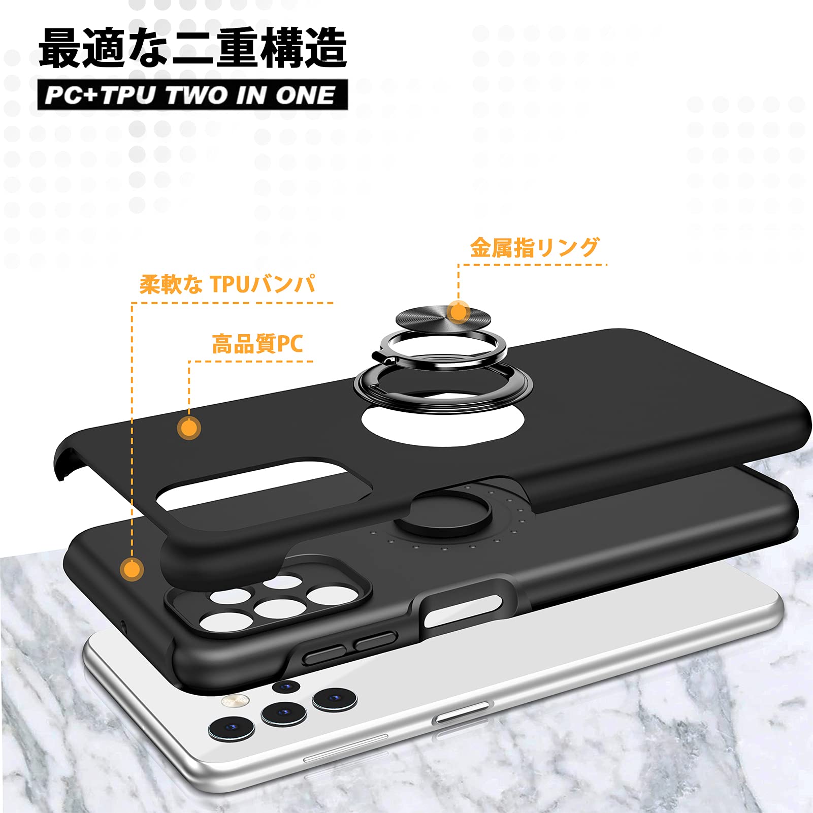 Amazon.co.jp: CQTMYWL 対応 Redmi Note 9S 用の ケース リング 耐衝撃
