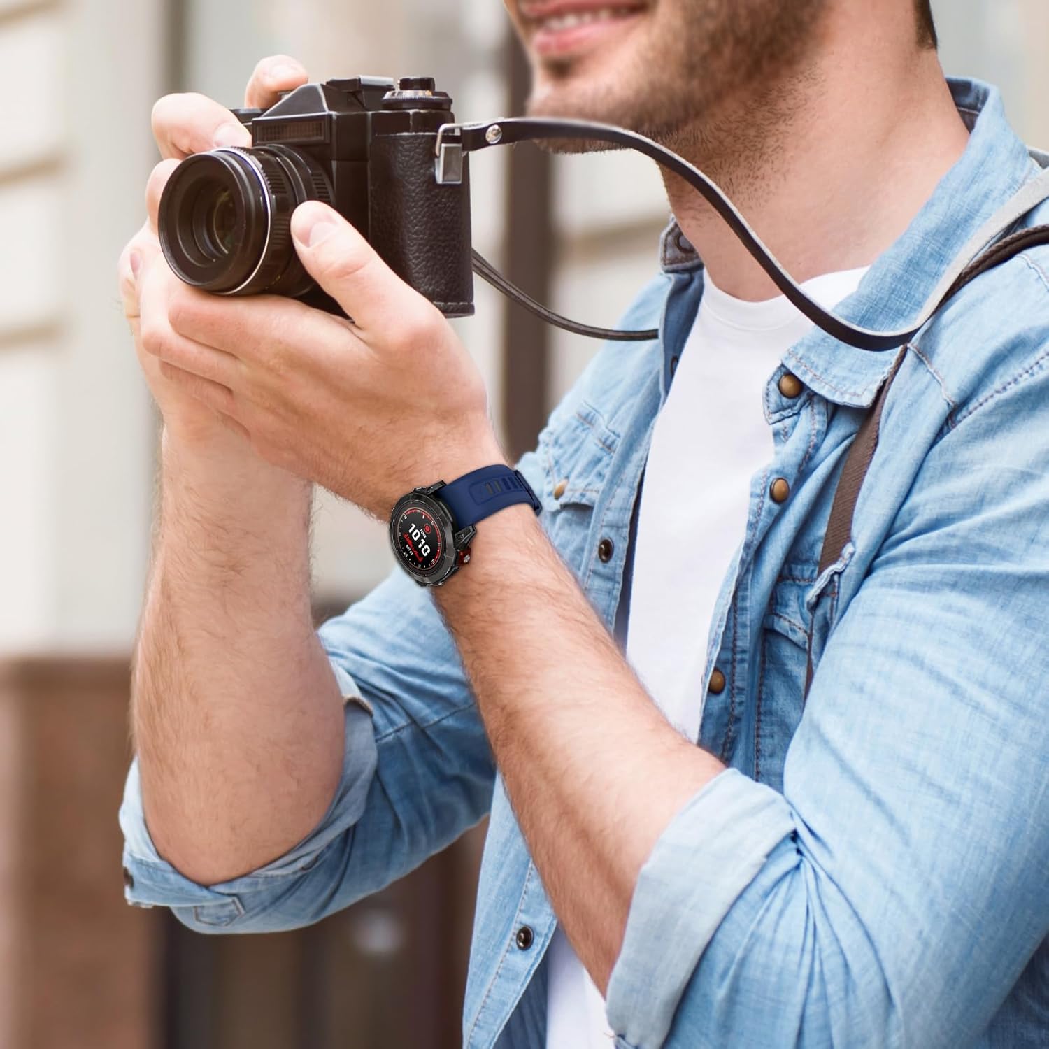 EZMVZKU 22mm Quickfit Sport Band for Garmin Fenix 8/8Pro 47mm/Fenix 7/7 Pro/6/6 Pro/5 Plus,Silicone Watchband Strap for Forerunner 970 965 955/Approach S70/quatix 8/tactix 8 47mm/Descent G2/G1 Solar - Image 5