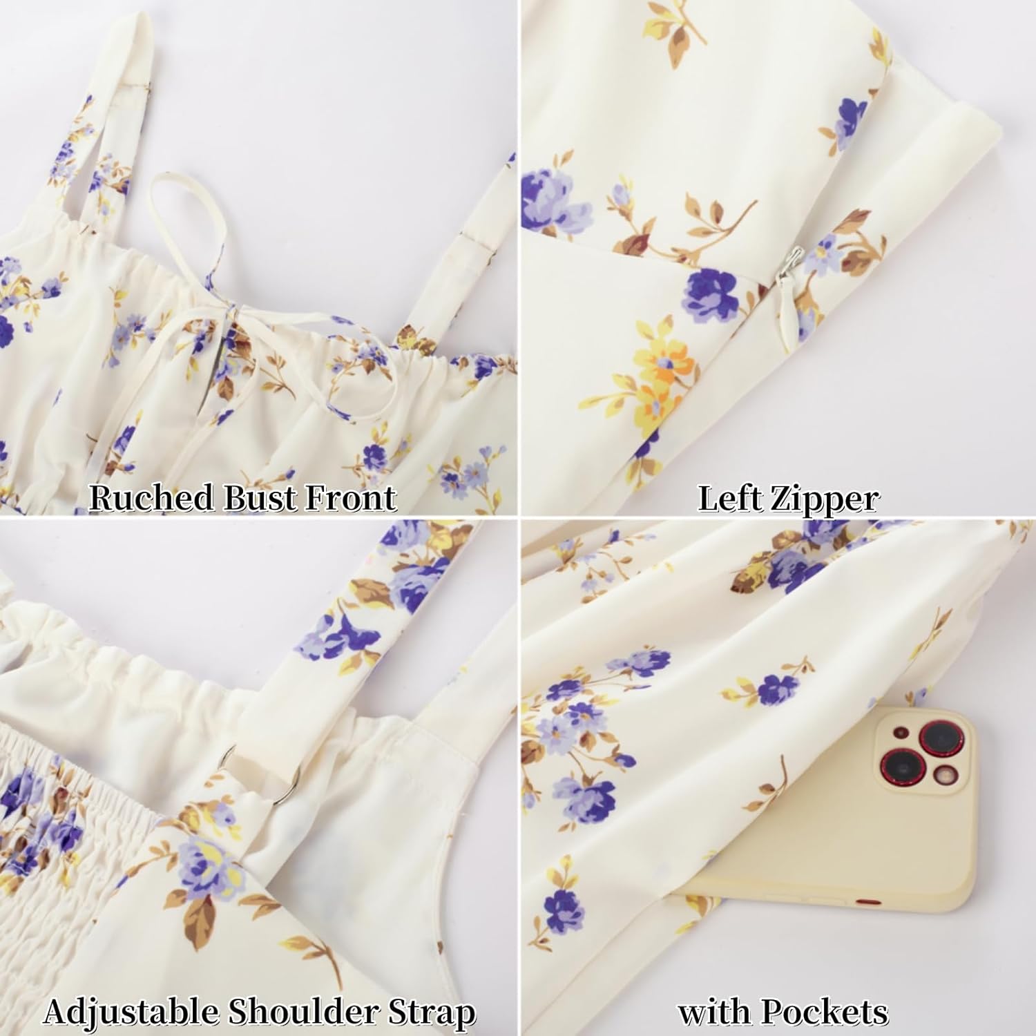 SCARLET DARKNESS Women's Floral Midi Dress Corset Sundresses 2026 Summer Spring Vacation Milkmaid Dresses - Image 8