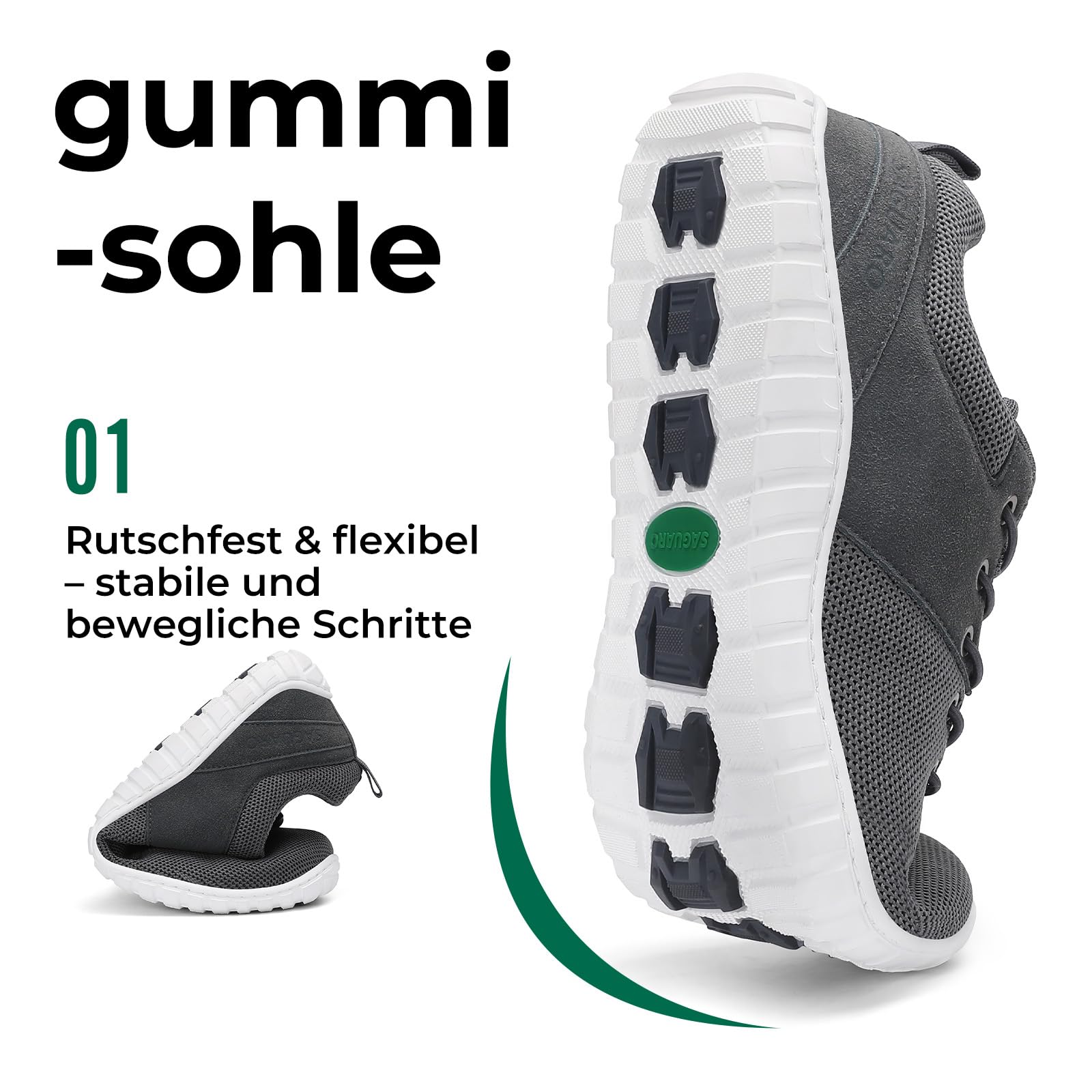 SAGUARO Barfußschuhe Herren Damen Minimalistische Barefoot Sneaker mit Breiter Zehenbox für Alltag,Training,Walking,Reisen Gr.36-48