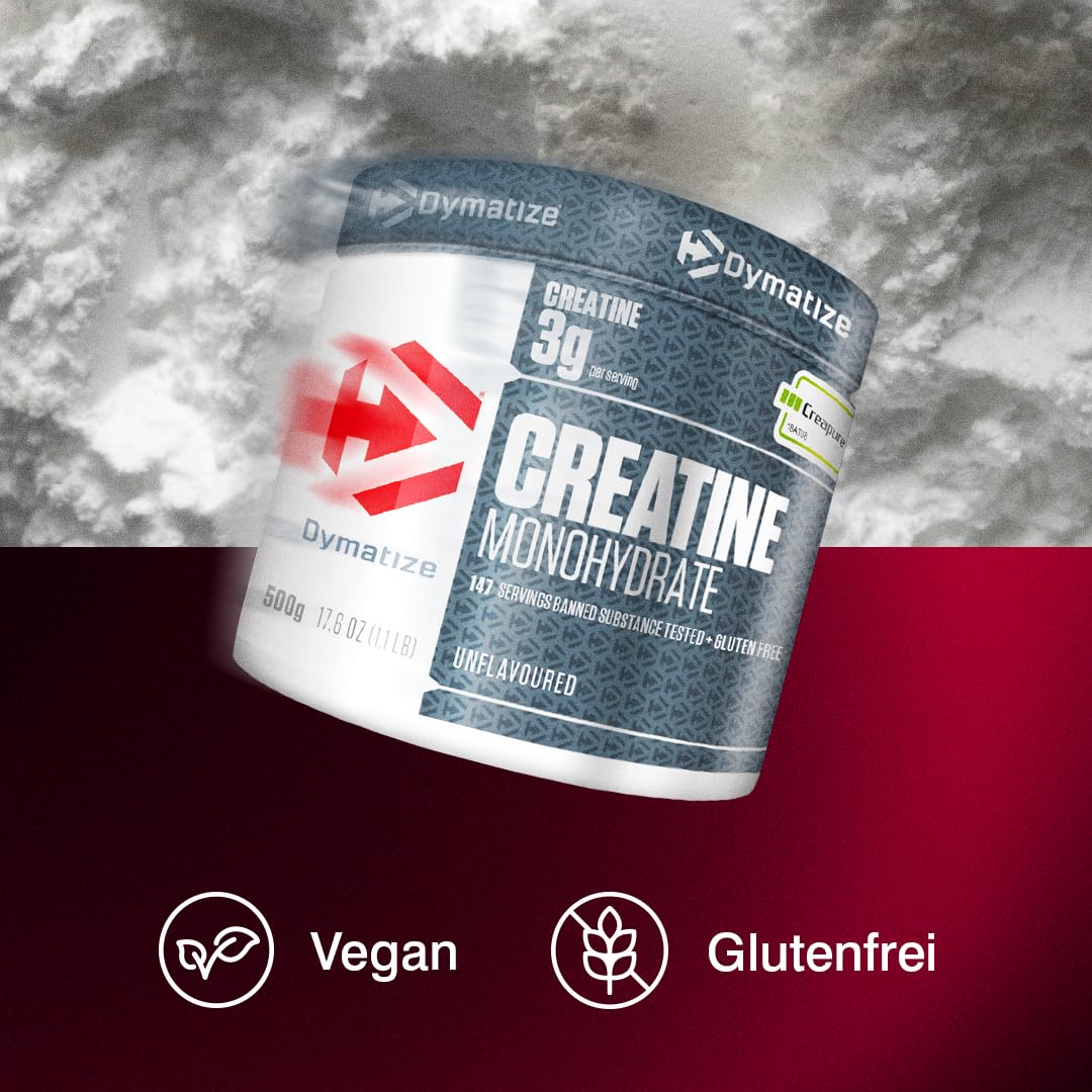 Dymatize Creatine Monohydrate Unflavoured Powder 500g - 100% Creapure Creatine - Aminosäure - Kreatin
