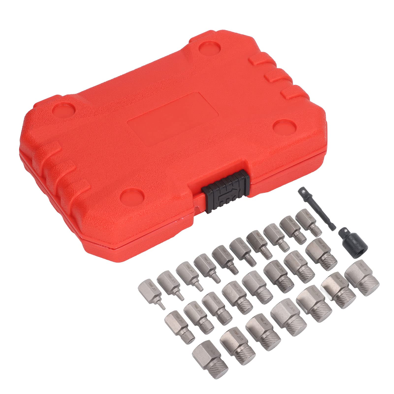 Juego de 27 piezas de extractores de tornillos, kit removedor de pernos dañados con cabeza hexagonal y diseño de rosca izquierda, herramienta de extracción de tornillos rotos en
