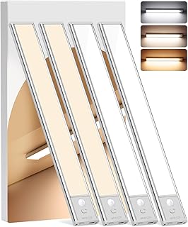 Under Cabinet Lighting Wireless, 4Pack Motion Sensor Light Indoor with 3...