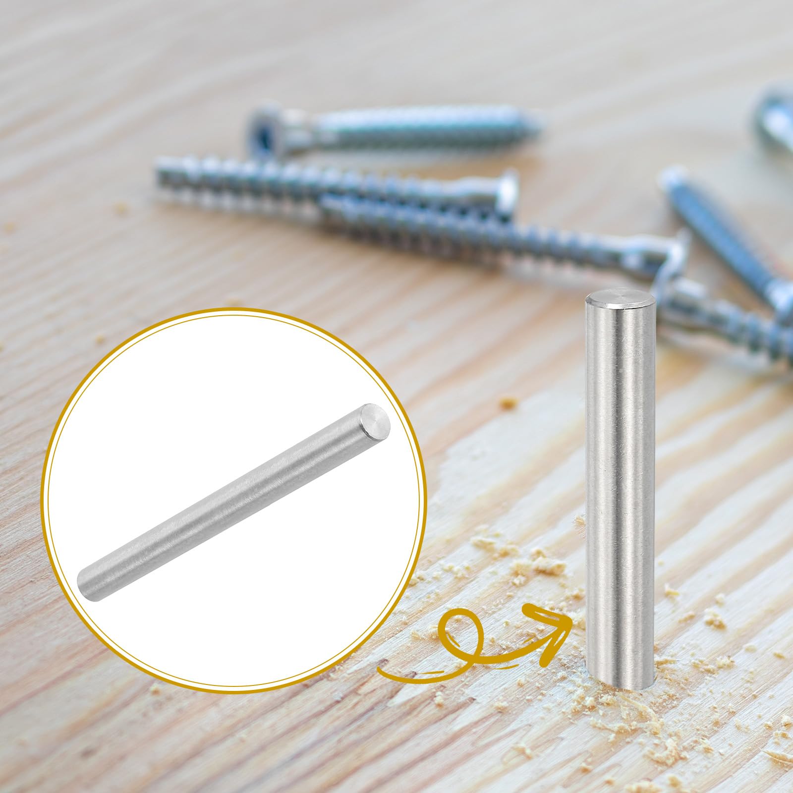PATIKIL 8mm x 100mm Dowel Pin Stainless Steel - Image 4