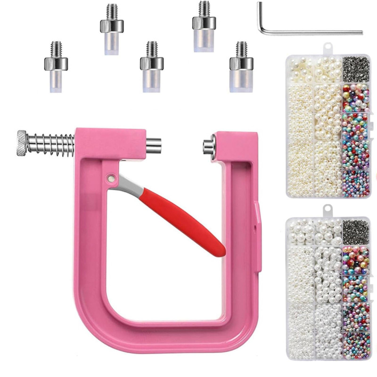 Kaeltsyn User Friendly Beads Fastener Set for Garment Embellishment and Repair Handheld Beads Press