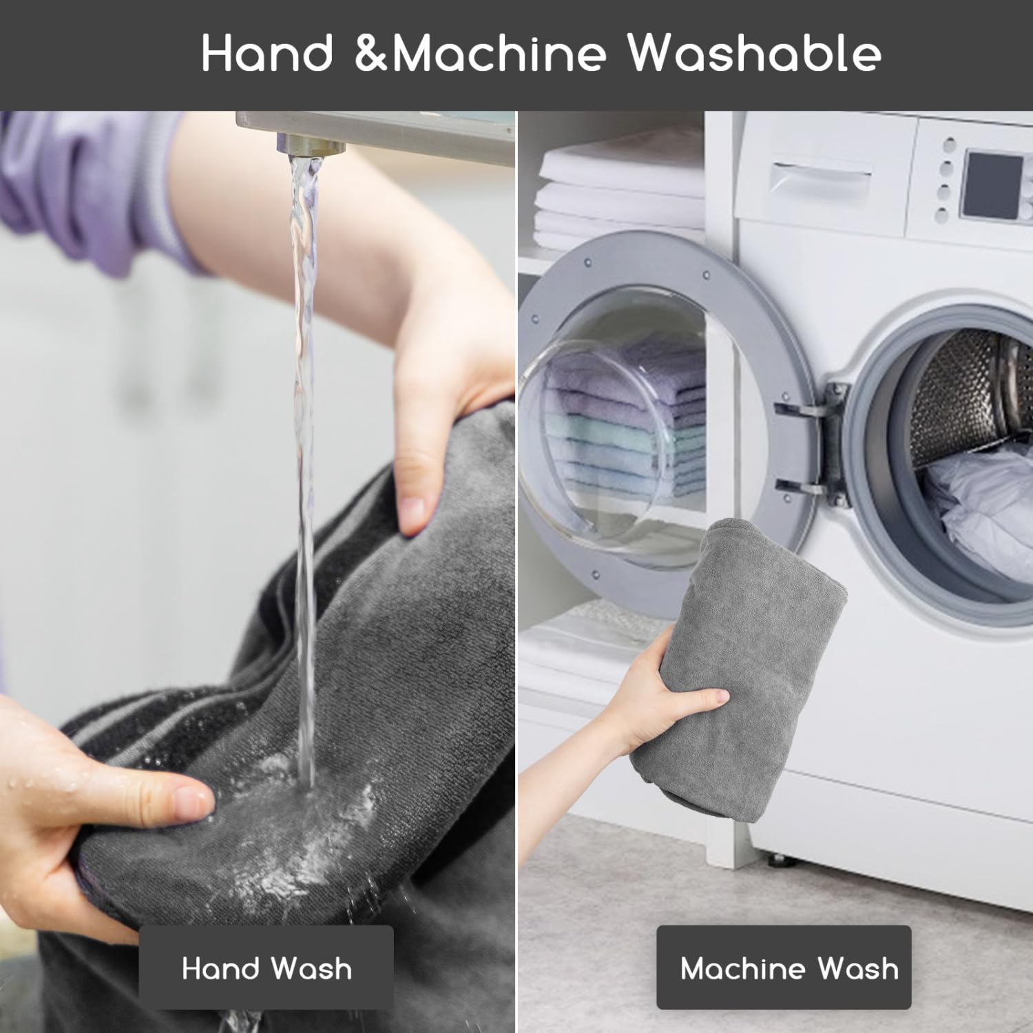 Nobleza Accappatoio per Cani in Microfibra con Velcro, Super Assorbente e Ad Asciugatura Rapida, Accappatoio per Cani e Gatti， Cinque Taglie, Morbido Asciugamano per Cani (S Grigio)