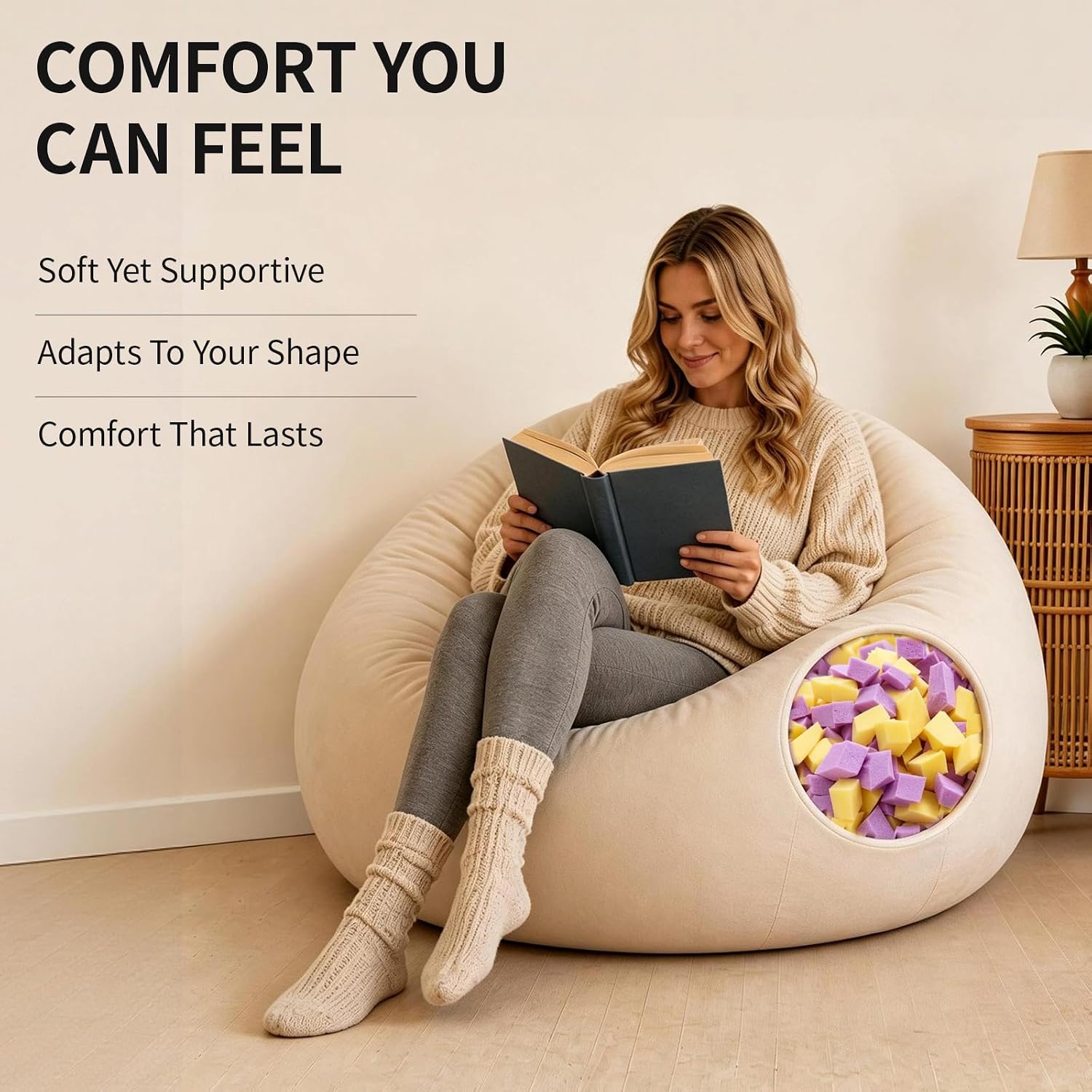 Eleven Artisan Shredded Memory Foam Filling, 10 lb Bean Bag Pillow Stuffing