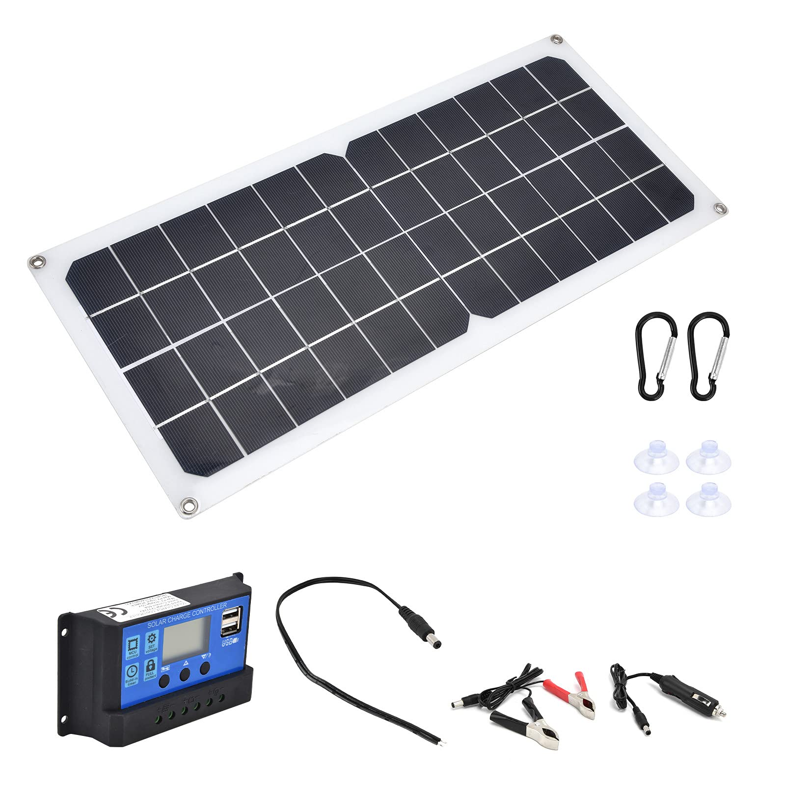 Pannello Solare 10W Kit Caricabatterie, Controller 60A Doppia USB