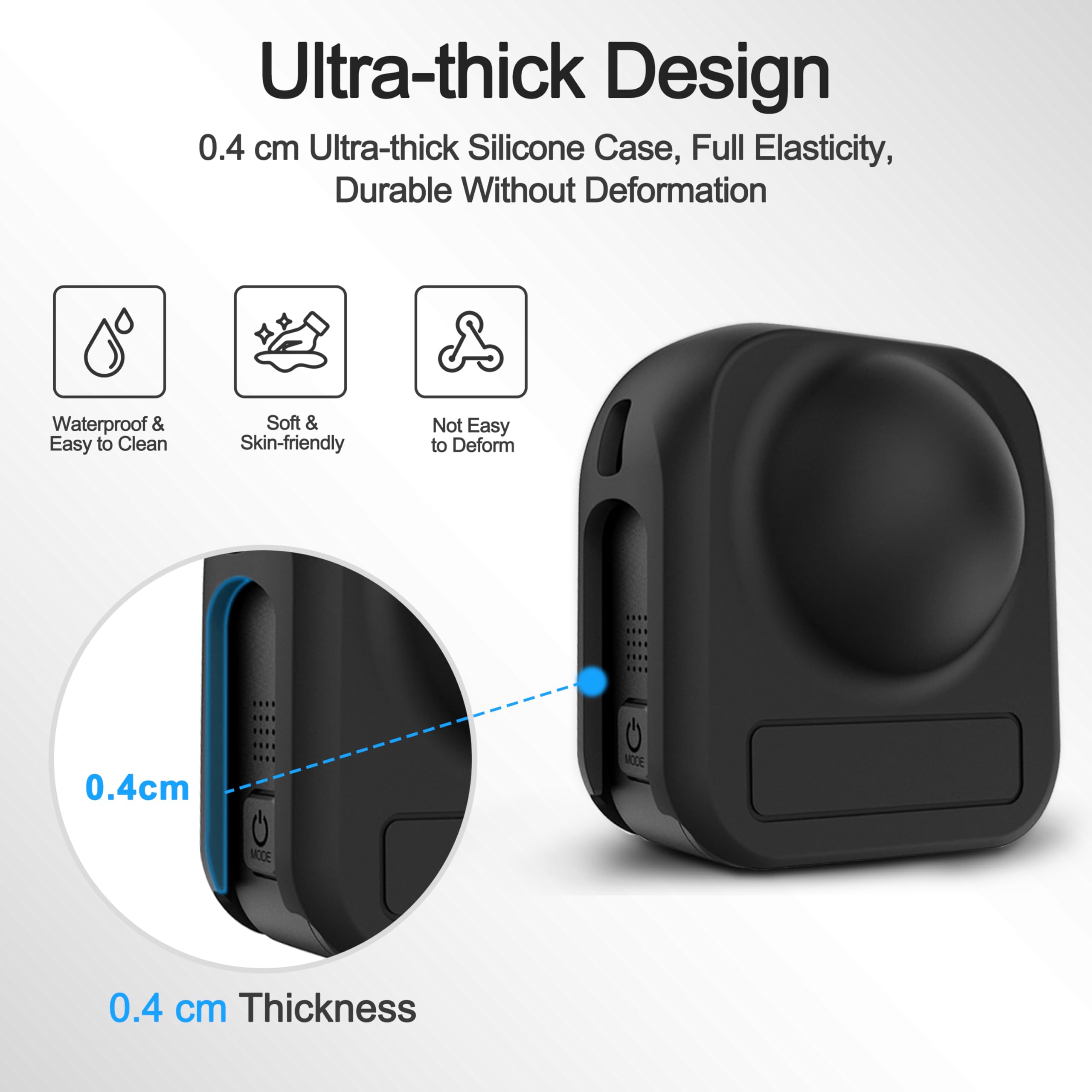 FitStill Funda protectora de silicona para cámara de acción Go Pro Max 2, resistente al polvo y a los arañazos, resistente al desgaste y a los golpes, Max 2 accesorios