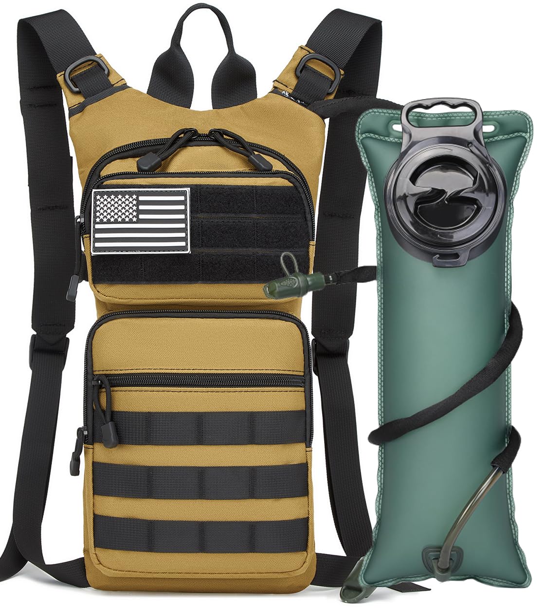 Insulated Water Hydration Pack Bag with 3L TPU Bladder Tactical Molle Hydration Backpack…