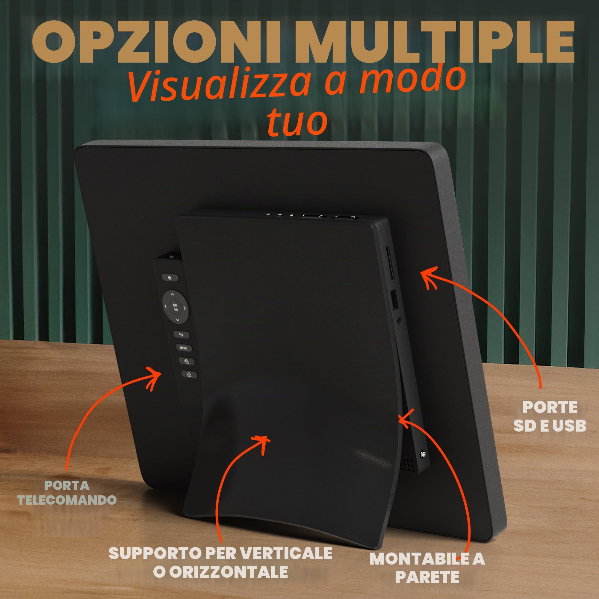 Cornice digitale WiFi da 15 pollici Pix-Star con indirizzo e-mail e archiviazione cloud gratuita | Regalabilissima per i nonni | display IPS | Sensore di movimento | Semplice installazione