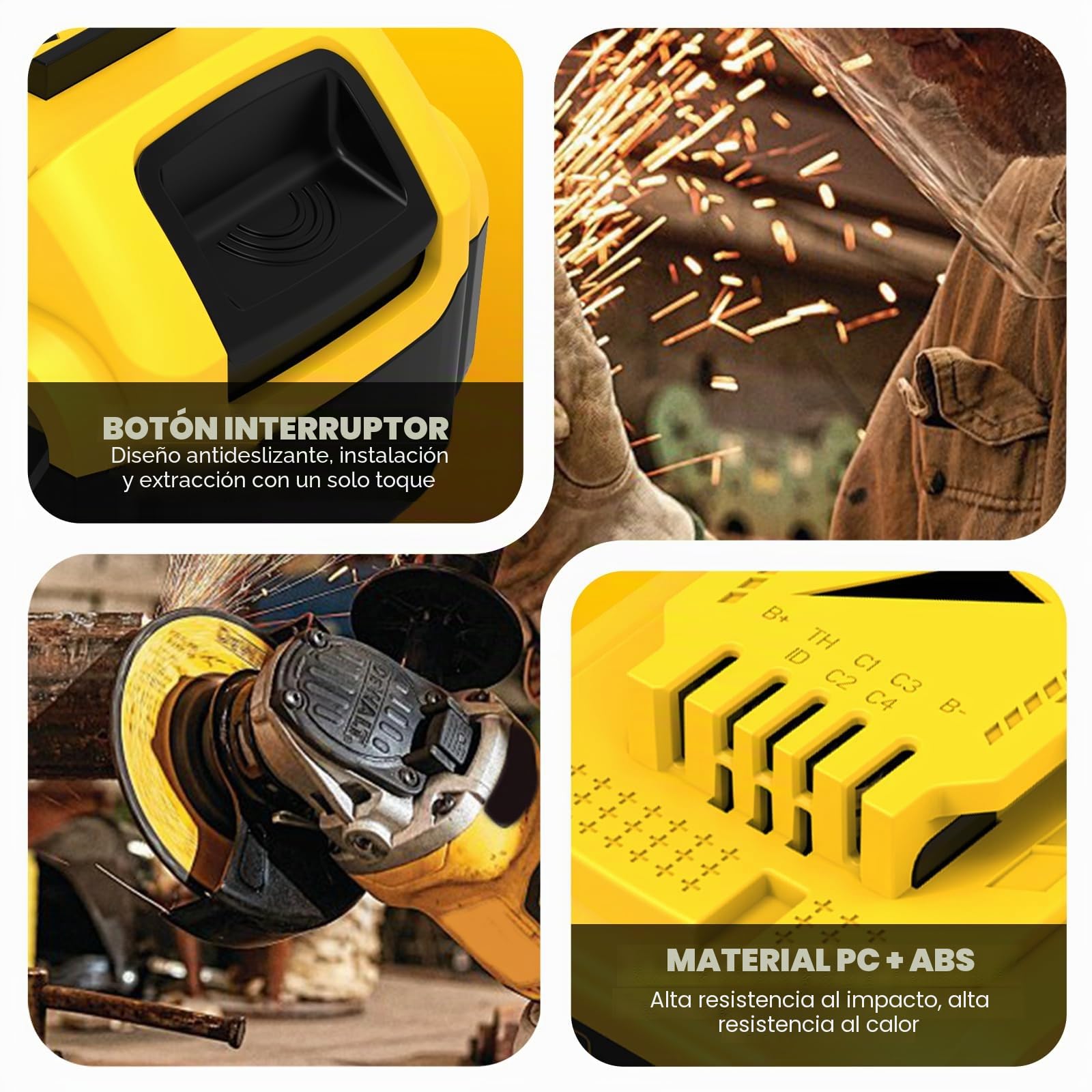 2×18 V 5,0 Ah DCB184 Batería para Dewalt 18 V 5,0 Ah Batería DCB184 DCB180 DCB181 DCB182 DCB200 DCB201 DCB201-2 DCB200-2 DCB204-2 Herramientas eléctricas compatibles (Noir)