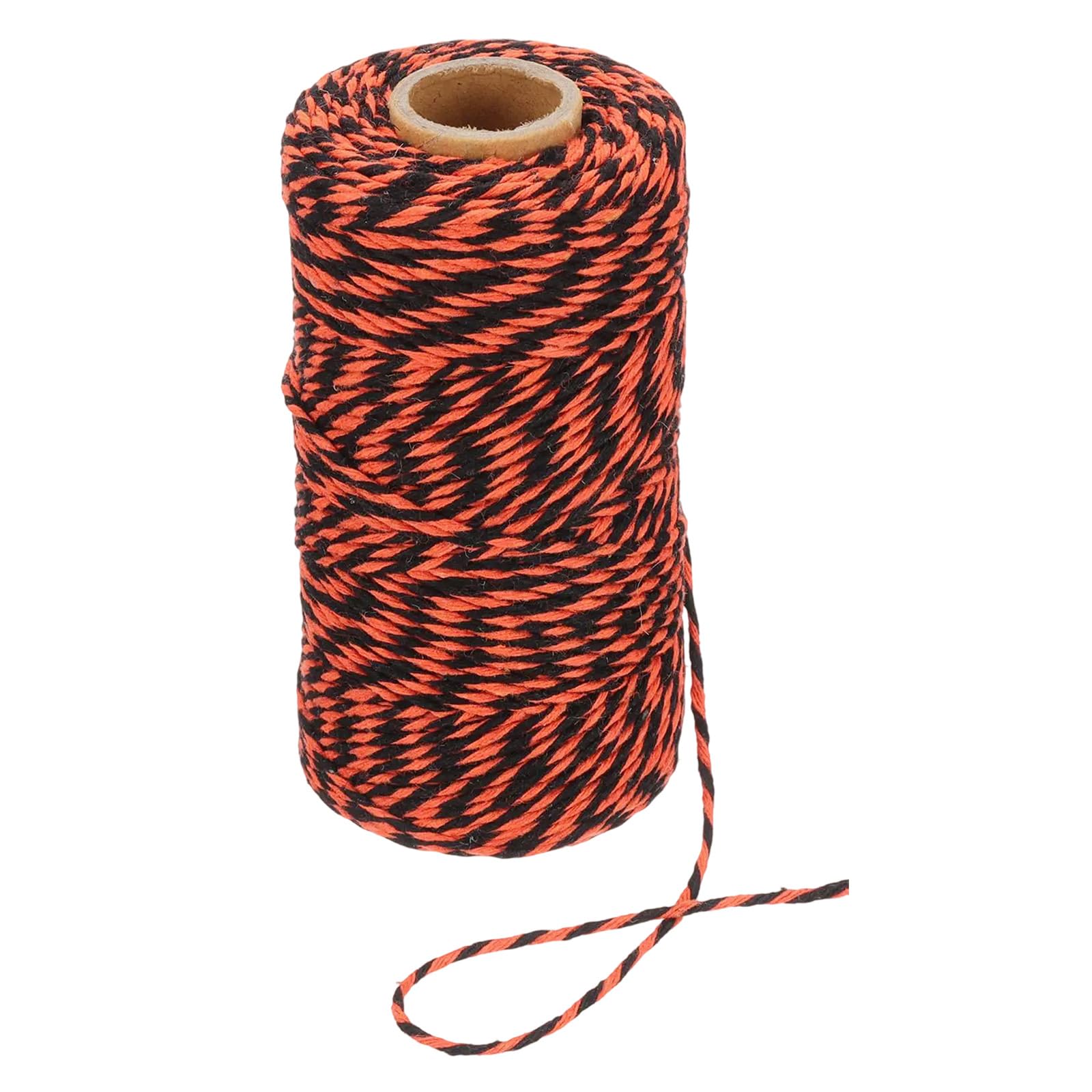 PATIKIL 100m Butcher String Twine, 2mm Cotton Bakers Decorative Twine String Rope Cord for Gift Wrapping Arts Crafts Party Kitchen Gardening, Orange Black