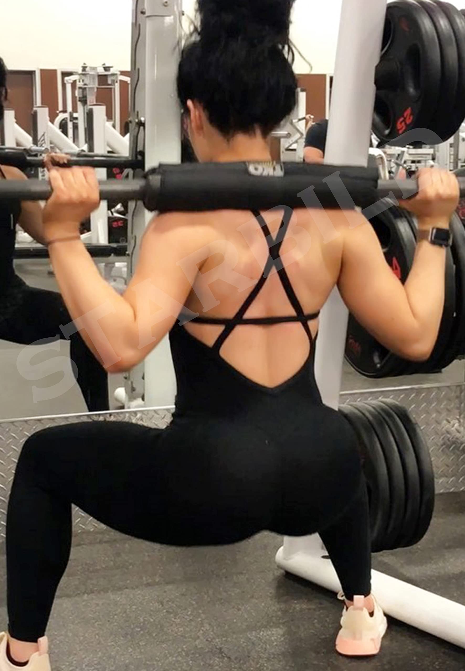 STARBILD Tuta Intera Donna Anti-Cellulite, Jumpsuit Sportiva Push Up Sexy, Completo per Yoga Palestra