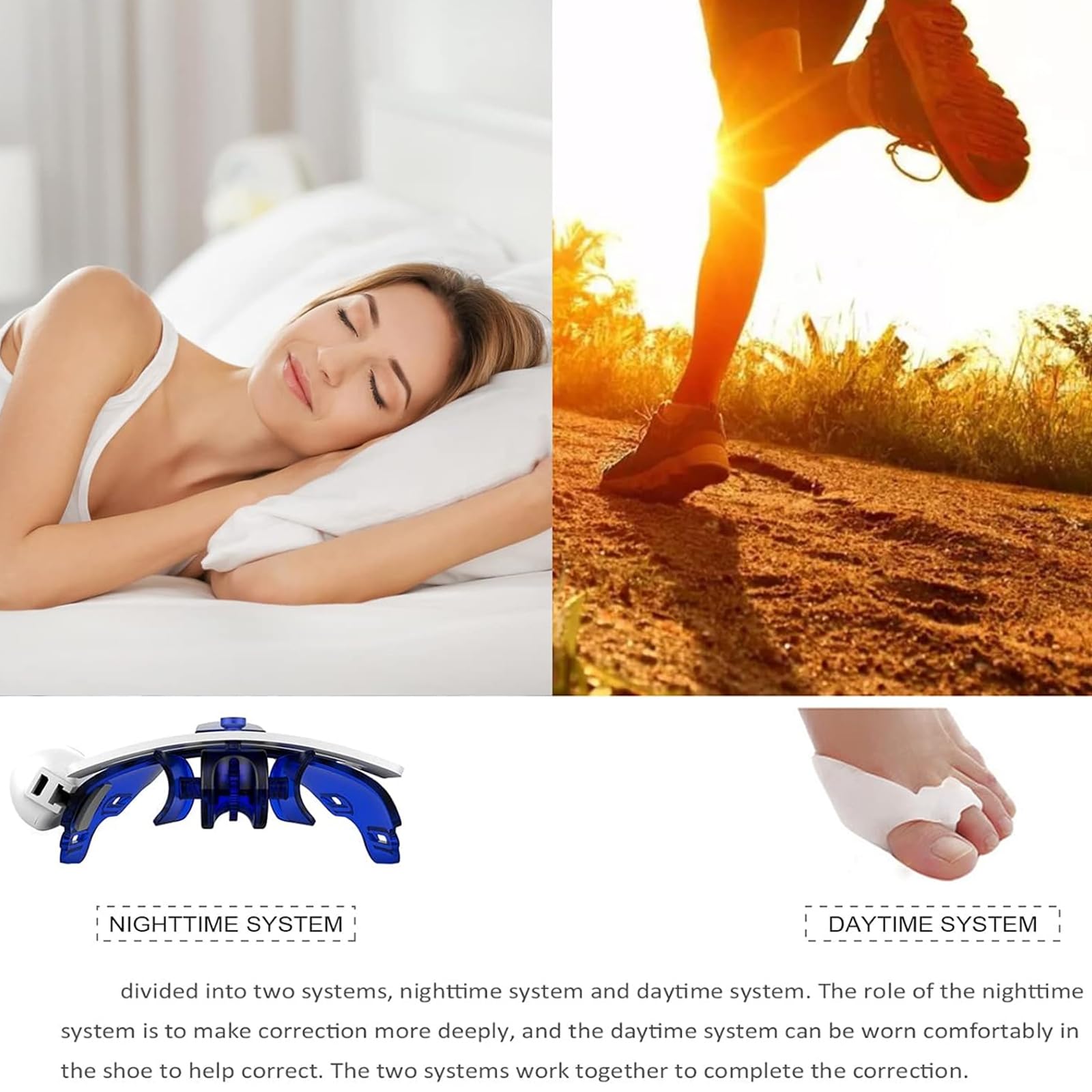 NGARY Corrector De Dedos Hallux Valgus, Férula para Juanetes, Alisador del Dedo Gordo del Pie, Se Pueden Ajustar Tres Intensidades, para Aliviar El Dolor De Hallux Valgus
