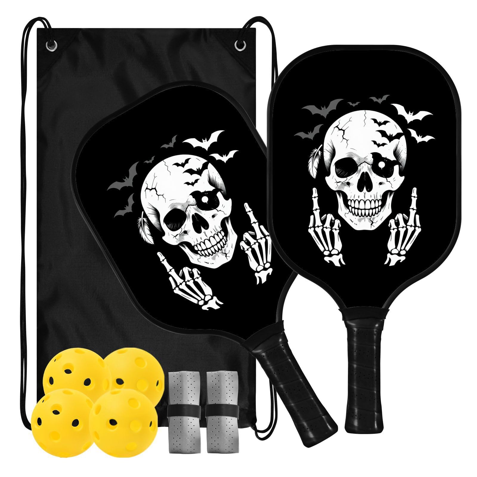 Racchetta da pickleball a forma di teschio pirata in grafite e carbonio