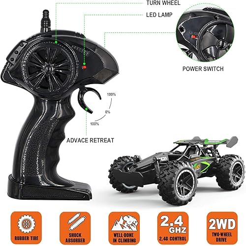 Vista 3 de Auto a control remoto, autos RC para niños de 8 a 12 años, autos de juguete para niños de 4 a 7 años, 1:18 2.4Ghz Monster RC Truck Juguetes