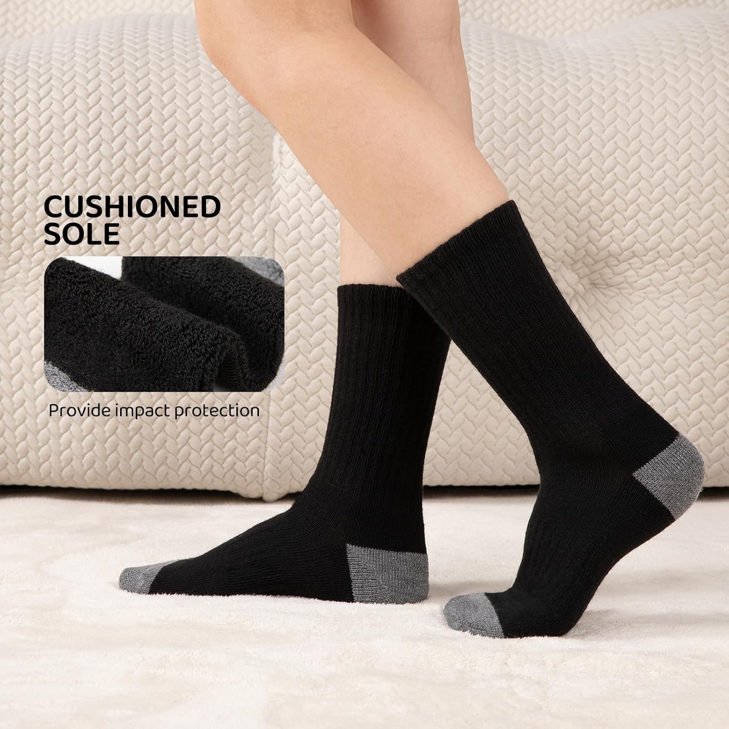 Comfoex 10 Pairs Boys Crew Socks Sports Athletic Long Calf Socks For Kids 4-10 Years Old With Cushioned Sole - Image 2