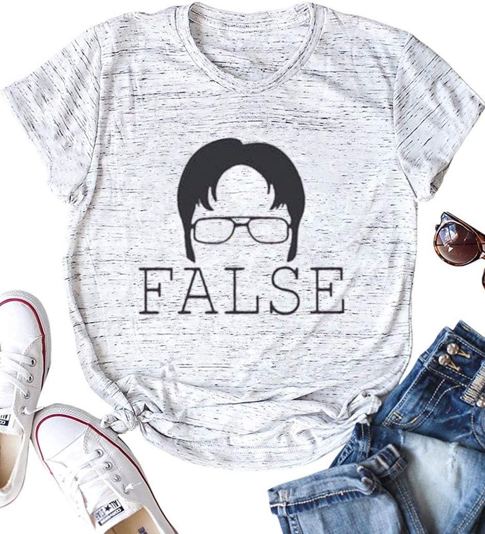 Womens Teen Girls Funny T Shirt False Graphic Cute Tee Summer Short Sleeve Lightweight Shirts Tops