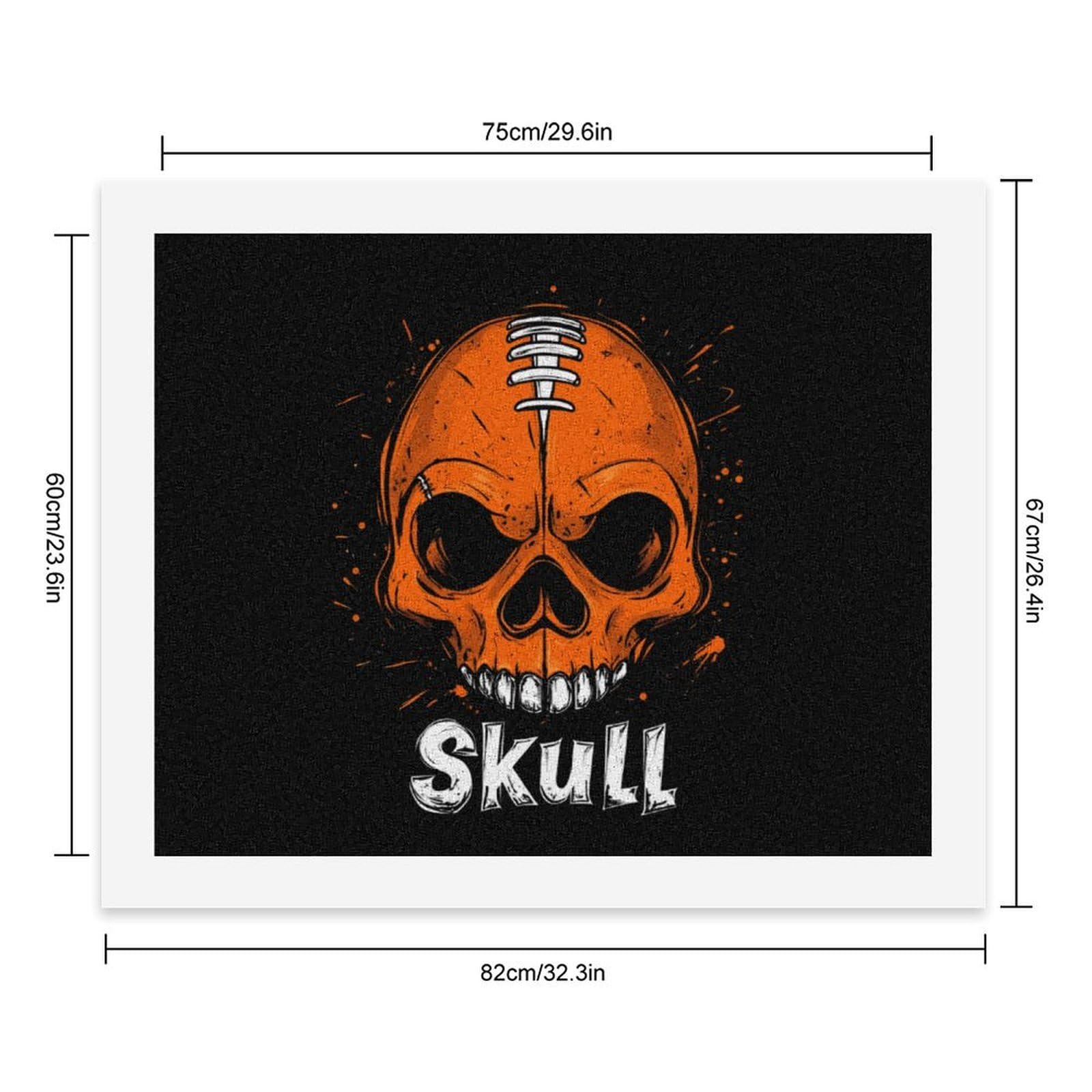 Malen nach Zahlen, Motiv: Totenkopf, Fußball, lustig, für Erwachsene, Baumwolle, digitales Ölgemälde, Heimdekoration, Geschenk, 60 x 75 cm
