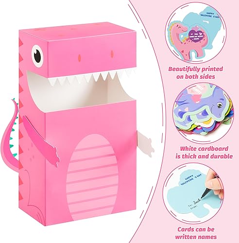 Vista 11 de H1vojoxo 40 cajas de San Valentín para niños y buzón para intercambio de aula, tarjetas de San Valentín para niños y niñas, tarjetas de regalo