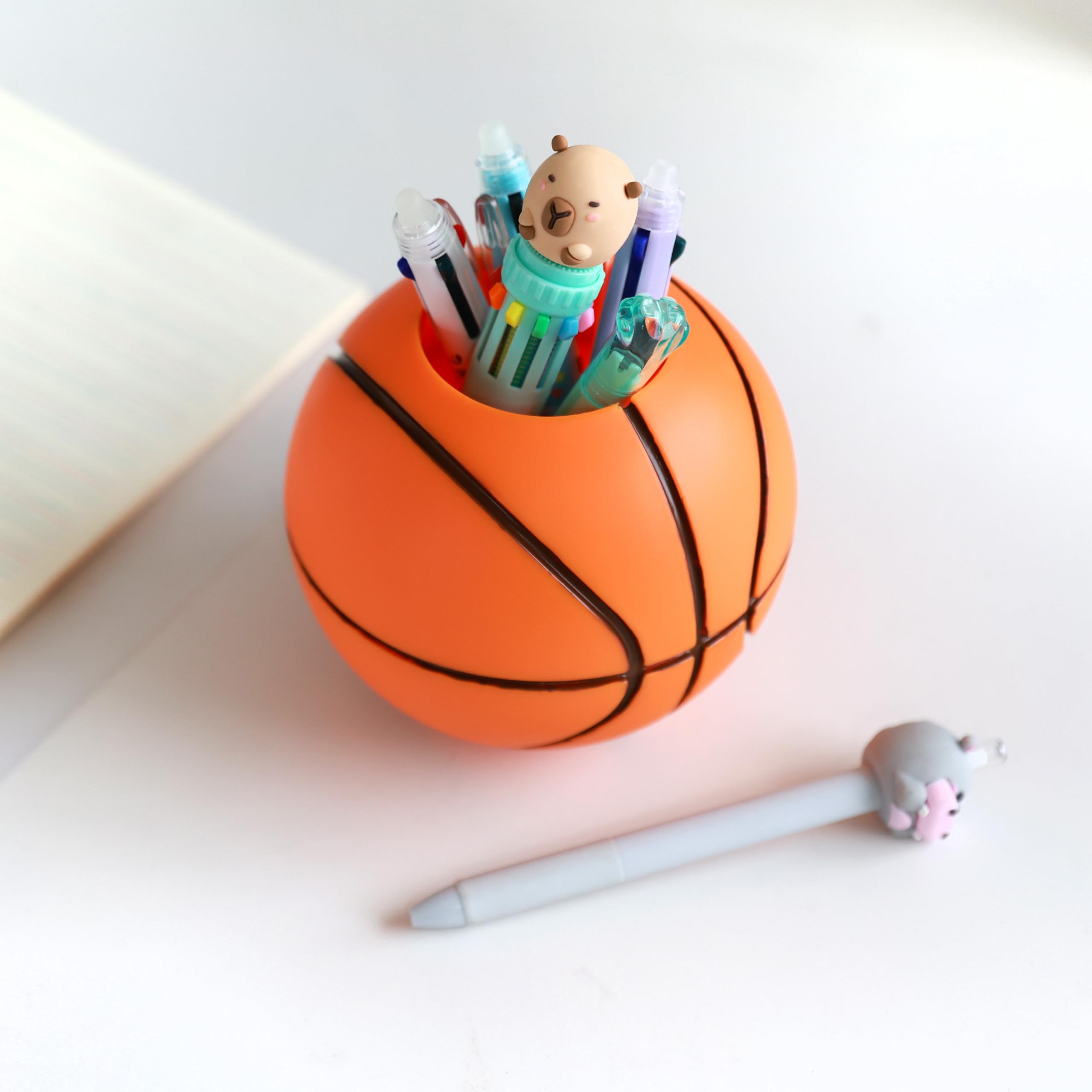 I-TOTAL - 3D Pen Holder - Kawaii Style Desk Organizer for Pens and Accessories, Gift Idea (BASKETBALL) - Image 2