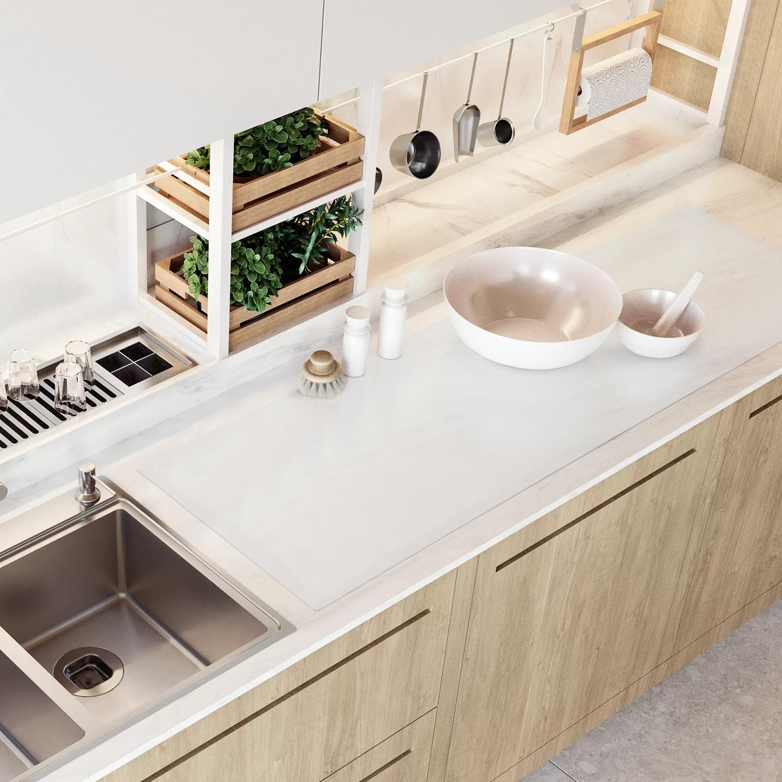 Amazon | SUPER KITCHEN 大判 シリコンマット 125×40cm キッチン調理台