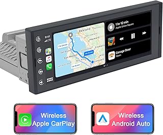 Single Din Touchscreen Car Stereo, Single Din Apple Car Play Wireless 2+32 Android Single Din Apple Carplay Radio 6.9 Inch Single Din Carplay &Android Auto Single Din Touch Screen Car Stereo Bluetooth