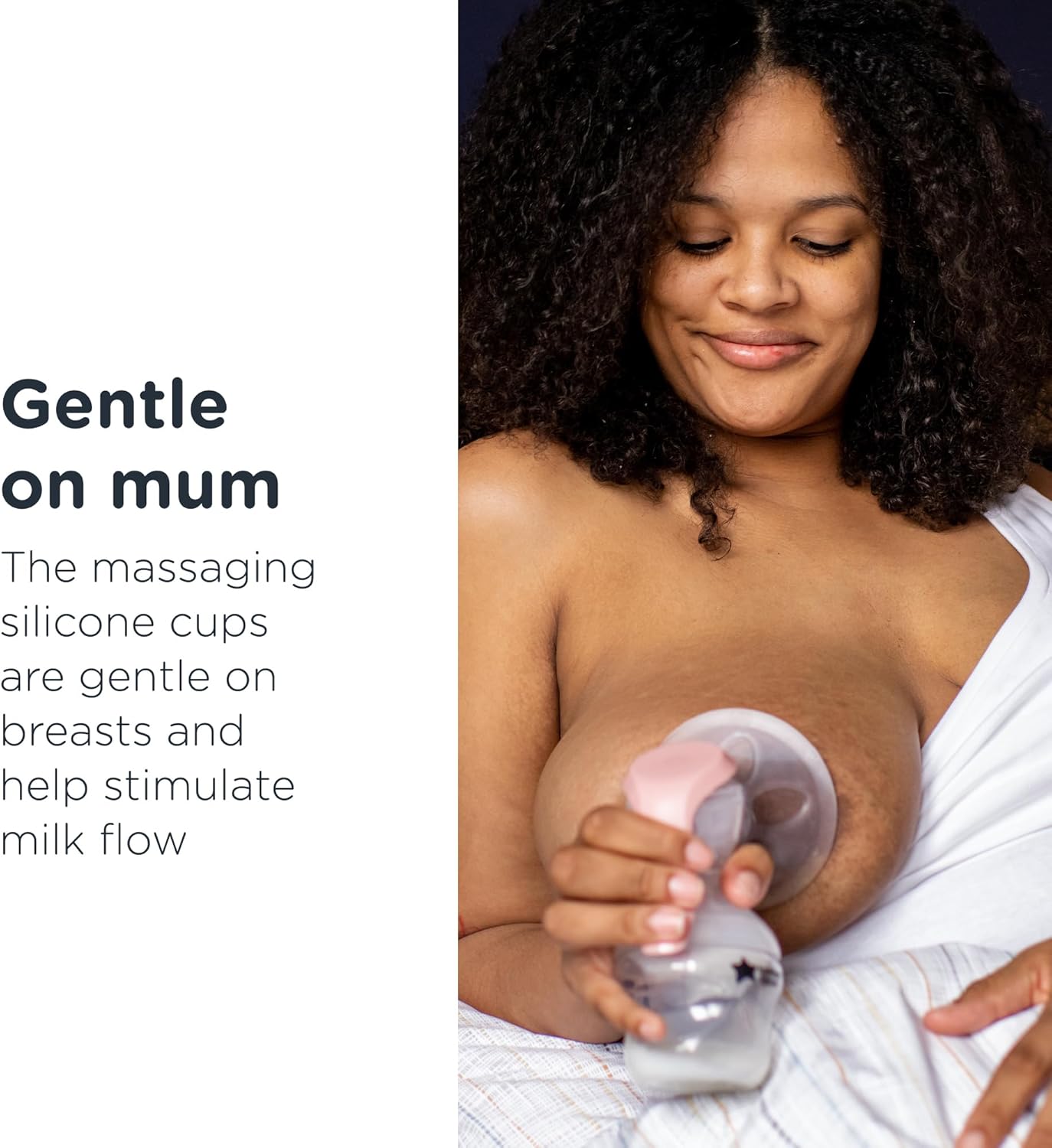 Tommee Tippee Made Me Single Manual Breast Pump, Strong Suction, Soft Feel, Ergonomic Handle, Portable and Quiet Breastmilk Pump, Baby Bottle Included 3