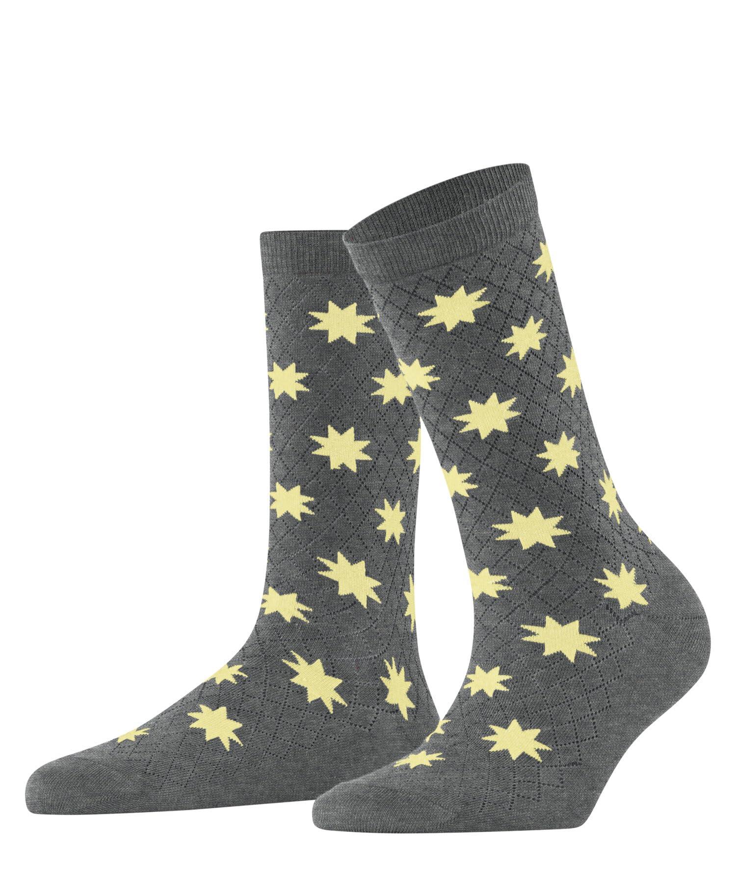 Burlington Women's Holly Jolly W So Cotton Patterned Socks, 1 Pair, Grey Light Melange, 3.5-7, Model 27194