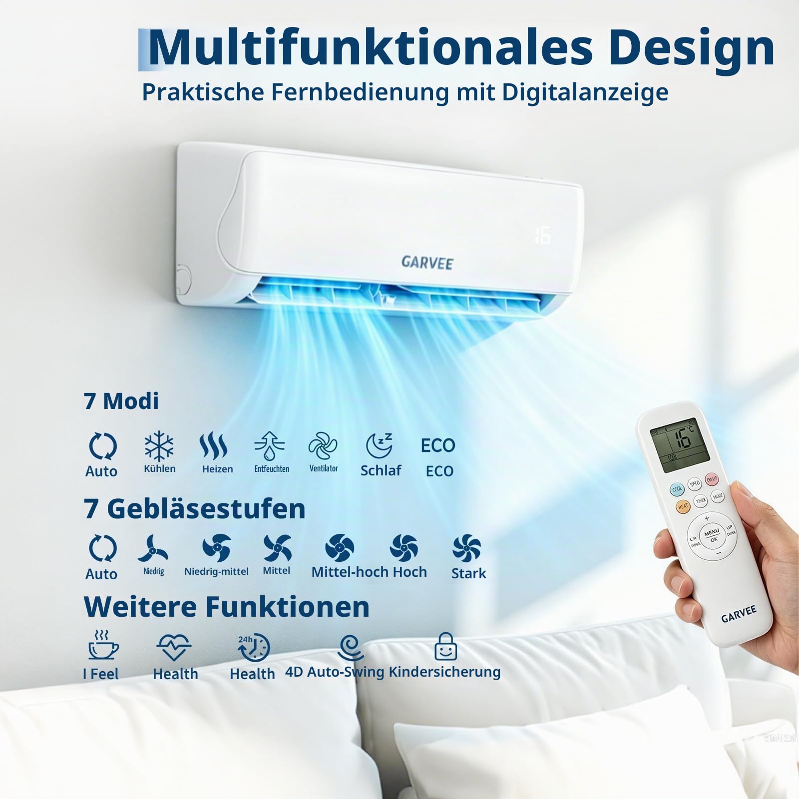 Fest installierte Split-Klimaanlage, 18000 BTU