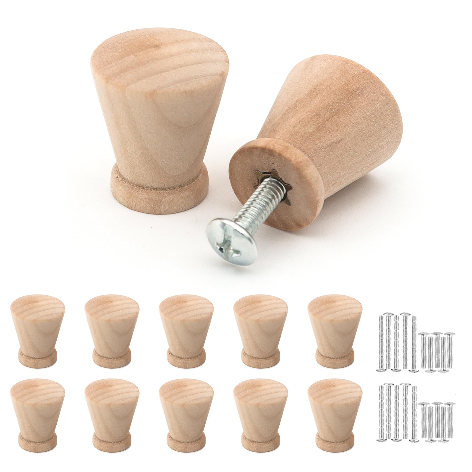 Legno Piano Scrivania Manopole Marrone Mogano Con Viti – 1 Paio – Per Riparazione Mobili - Foto 2