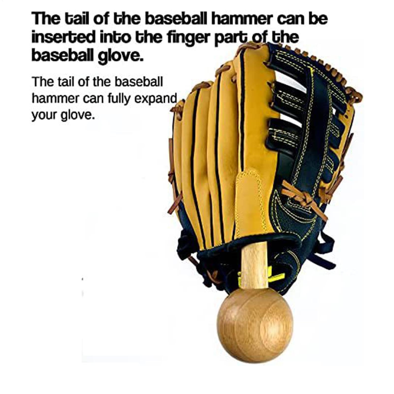 Martello Guanti Da Baseball - Martello Da Baseball In Legno Di Heva, Martello Modellatore Di Guanti | Fascia Avvolgente Per Guanti Da Baseball, Martello Di Imballaggio Guanti In Legno, Palla Da
