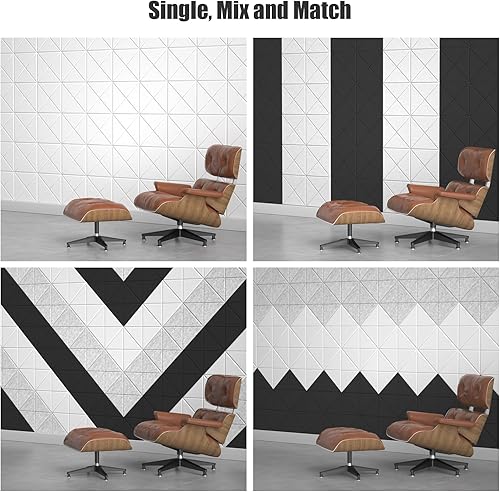 Miniatura 2 de Sonicism Paquete de 12 paneles acústicos forrados en X con autoadhesivo, paneles de espuma a prueba de sonido de 12 x 12 x 0.4 pulgadas, paneles