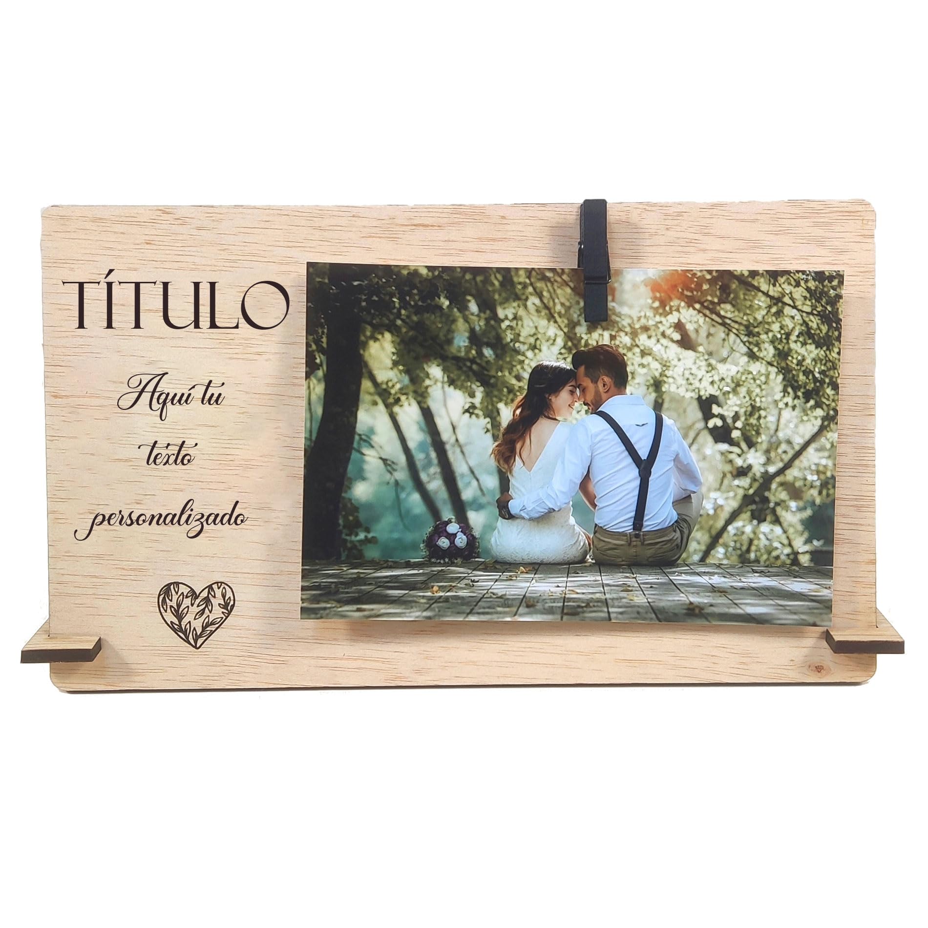Ornandi® | Marco de Fotos Personalizado con Frase | Portafotos con Pinza | Regalo Pareja | Sois los Siguientes Novios | Regalo San Valentin | Fotos Polaroid Instax (PERSONALIZADO, ES)