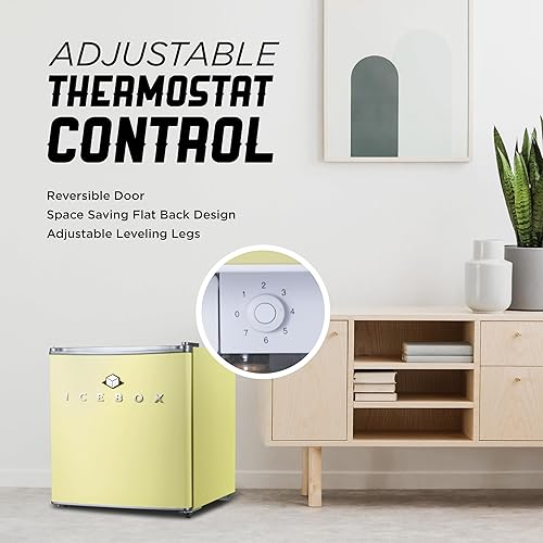 Miniatura 4 de ICEBOX Refrigerador compacto de 1.7 pies cúbicos, refrigerador pequeño certificado ENERGY STAR, mini refrigerador de una sola puerta con