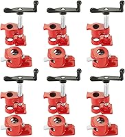 Acymner 6 Pack 1/2" Heavy Duty Cast Iron Wood Gluing Pipe Clamps - Quick Release for Woodworking Cabinets & Boxes