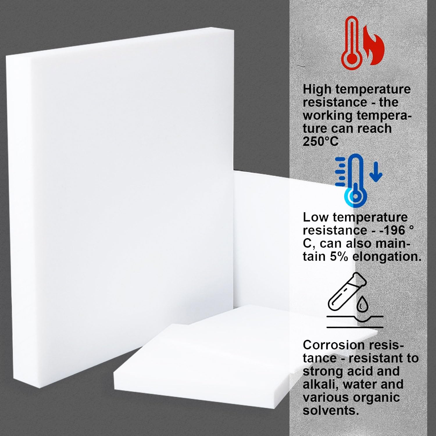 PTFE Plastic Sheets - Virgin Teflon Sheets (2 Pack) -3