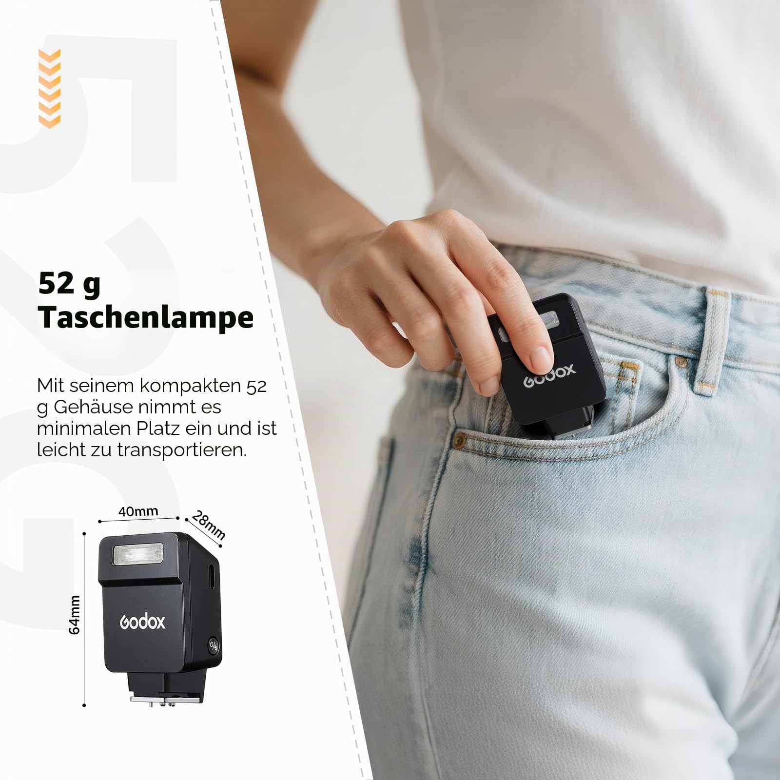 Godox iT22-F Mini TTL Kamerablitz für Fjifilm, Mini TTL Flash mit intuitivem Bildschirm, 1,5 s Recycle, 700 Vollstärke-Blitze mit USB-C-Ladung Eingebaute Batterie Tragbarer Taschenflash (schwarz)